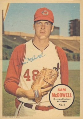 1967 Topps Pin-Ups Sam McDowell #8 Baseball Card