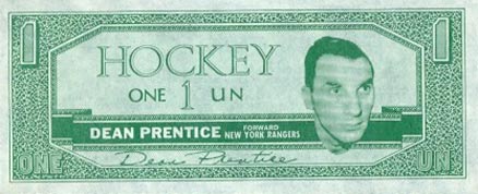 1962 Topps Bucks Dean Prentice # Hockey Card