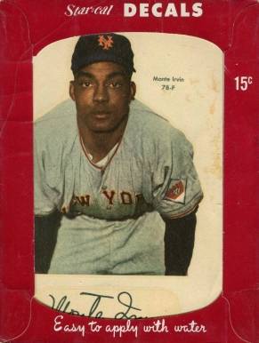 1952 Star-Cal Decals Type 1 Monte Irvin #78-F Baseball Card