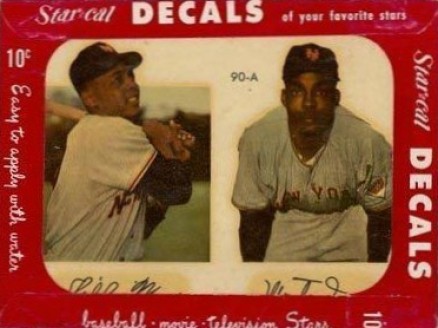1952 Star-Cal Decals Type 2 Irvin/Mays #90a Baseball Card