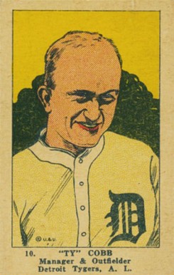 1923 Strip Card "Ty" Cobb #10 Baseball Card
