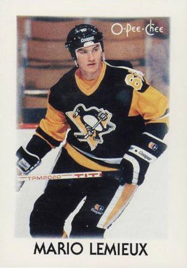 1987 O-Pee-Chee Minis Mario Lemieux #23 Hockey Card