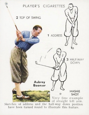 1939 John Player & Sons Aubrey Boomer #4 Golf Card