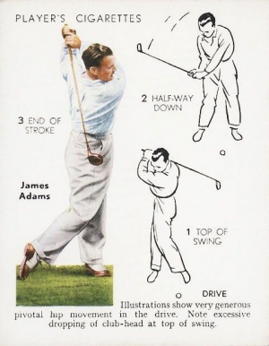 1939 John Player & Sons James Adams #1 Golf Card