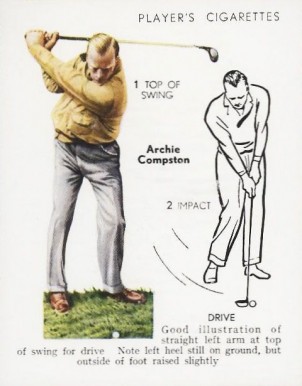1939 John Player & Sons Archie Compston #8 Golf Card