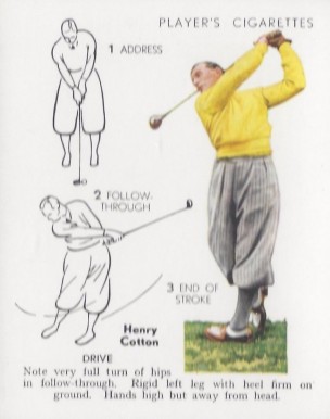 1939 John Player & Sons Henry Cotton #9 Golf Card