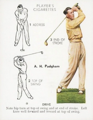 1939 John Player & Sons A.H. Padgham #21 Golf Card