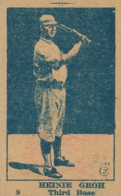 1921 Strip Card Heinie Groh #9 Baseball Card