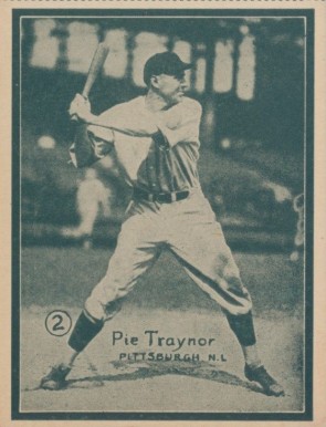 1931 Strip Card Hand Cut Pie Traynor #2 Baseball Card