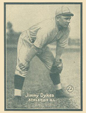 1931 Strip Card Hand Cut Jimmy Dykes #22 Baseball Card