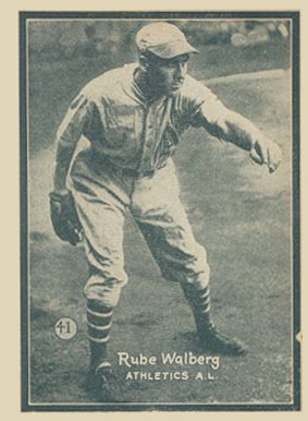 1931 Strip Card Hand Cut Rube Walberg #41 Baseball Card