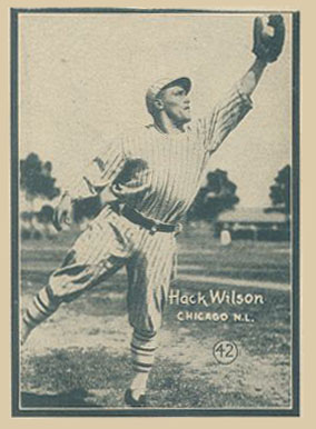 1931 Strip Card Hand Cut Hack Wilson #42 Baseball Card