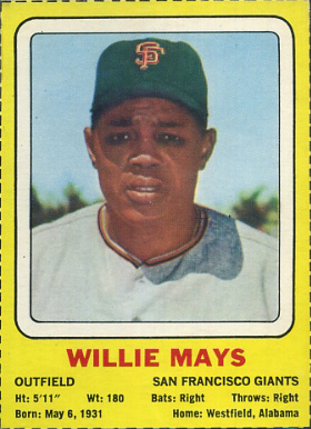 1969 Transogram Willie Mays # Baseball Card