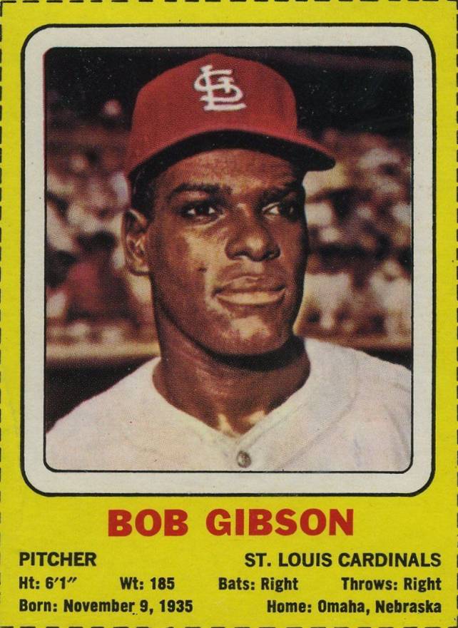 1969 Transogram Bob Gibson # Baseball Card