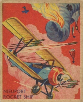 1934 National Chicle Sky Birds Nieuport Balloon Rocket Ship #89 Non-Sports Card