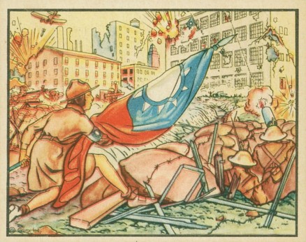 1938 Horrors of War Girl Scout Carries Flag To Doomed Men #17 Non-Sports Card