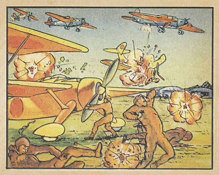 1938 Horrors of War Bombers Raid Jap Airdrome In New Defensive #62 Non-Sports Card