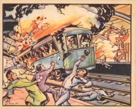 1938 Horrors of War Subway Blast Kills Madrid Civilians #70 Non-Sports Card