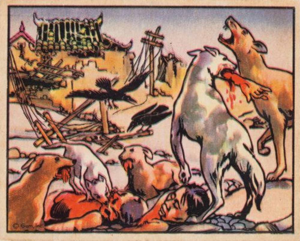 1938 Horrors of War Ghoulish Dogs Haunt The Ruins Of China #99 Non-Sports Card