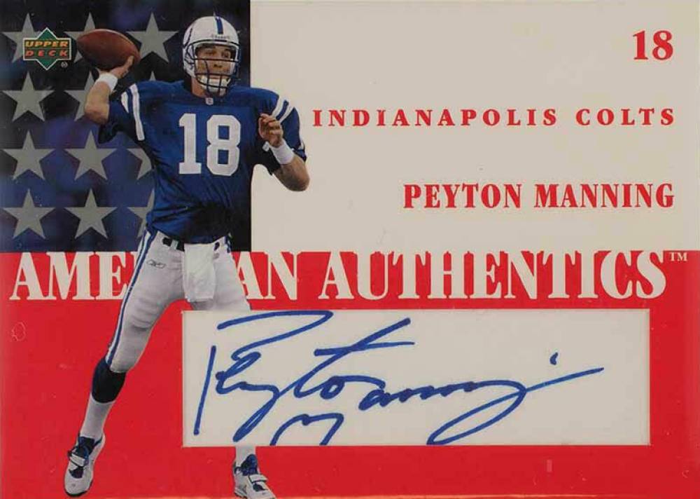 2002 Upper Deck Authentics American Authentics Peyton Manning #ST1PM Football Card