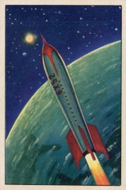 1951 Jets, Rockets, Spacemen Receding Earth #6 Non-Sports Card