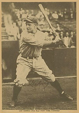 1930 Strip Card Lou Gehrig # Baseball Card