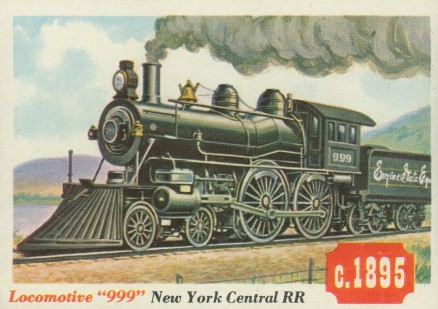 1955 Topps Rails & Sails Locomotive 999 #1 Non-Sports Card