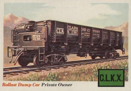 1955 Topps Rails & Sails Ballast Dump Car #10 Non-Sports Card