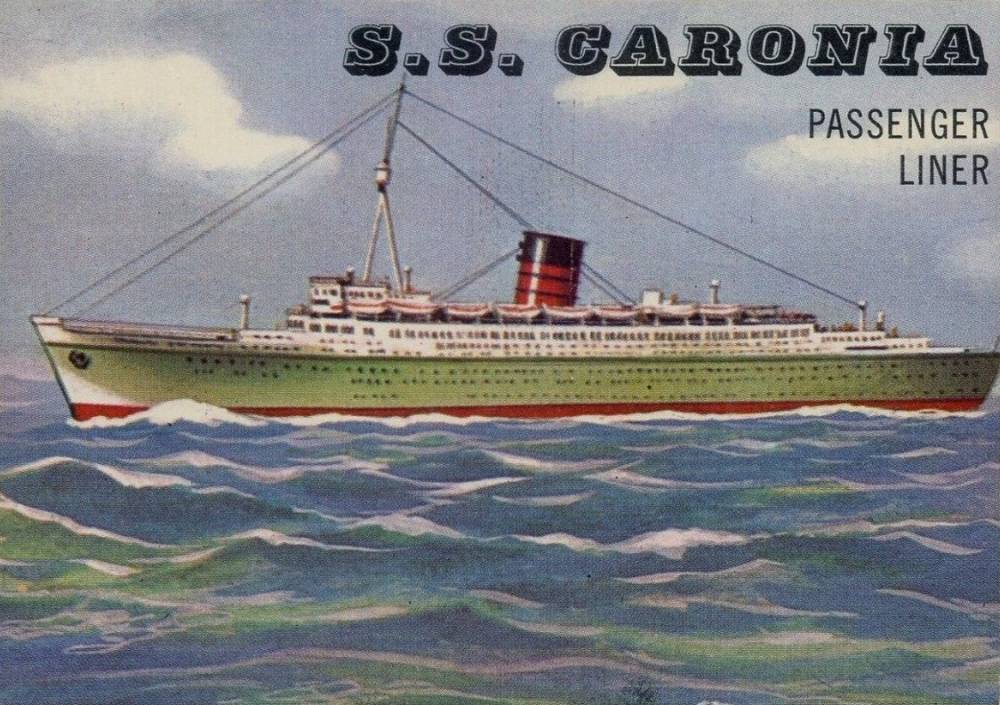 1955 Topps Rails & Sails S.S. Caronia #188 Non-Sports Card