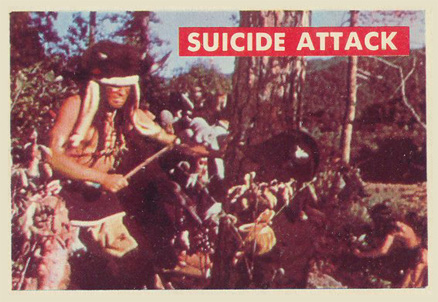1956 Davy Crockett Green Back Suicide Attack #19A Non-Sports Card