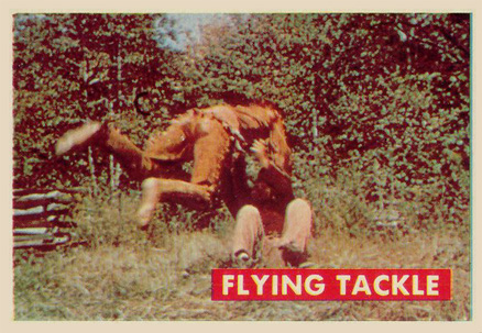 1956 Davy Crockett Green Back Flying Tackle #37A Non-Sports Card