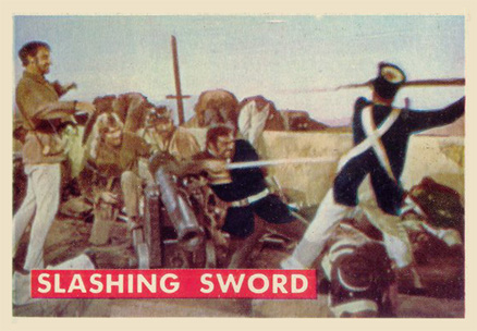 1956 Davy Crockett Green Back Slashing Sword #77A Non-Sports Card