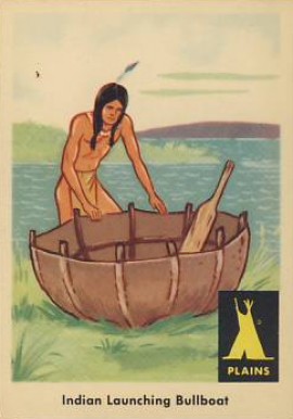 1959 Indian Trading Card Indian Launching Bullboat #7 Non-Sports Card