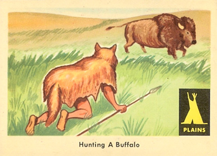 1959 Indian Trading Card Hunting A Buffalo #16 Non-Sports Card