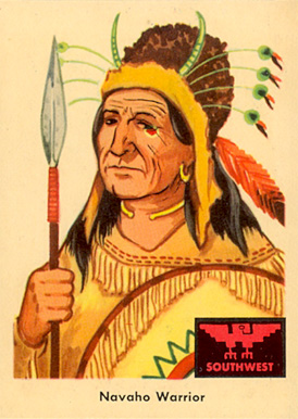 1959 Indian Trading Card Navaho Warrior #55 Non-Sports Card