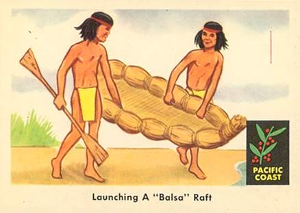 1959 Indian Trading Card Launching A Balsa Raft #67 Non-Sports Card