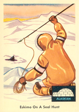 1959 Indian Trading Card Eskimo On A Seal Hunt #70 Non-Sports Card