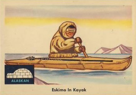 1959 Indian Trading Card Eskimo In Kayak #72 Non-Sports Card