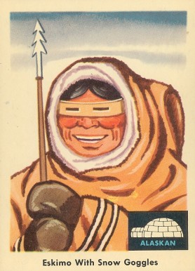 1959 Indian Trading Card Eskimo With Snow Goggles #76 Non-Sports Card