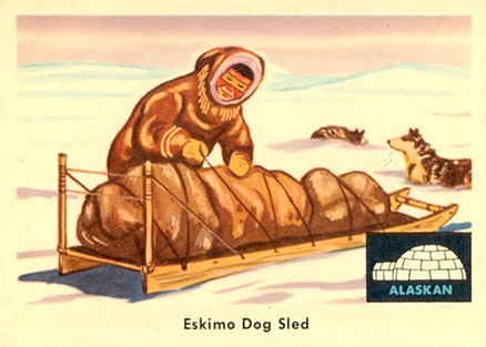 1959 Indian Trading Card Eskimo Dog Sled #80 Non-Sports Card