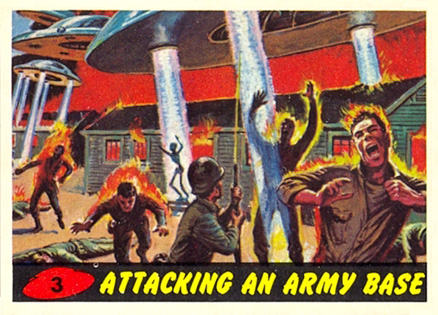 1962 Mars Attacks Attacking an Army Base #3 Non-Sports Card