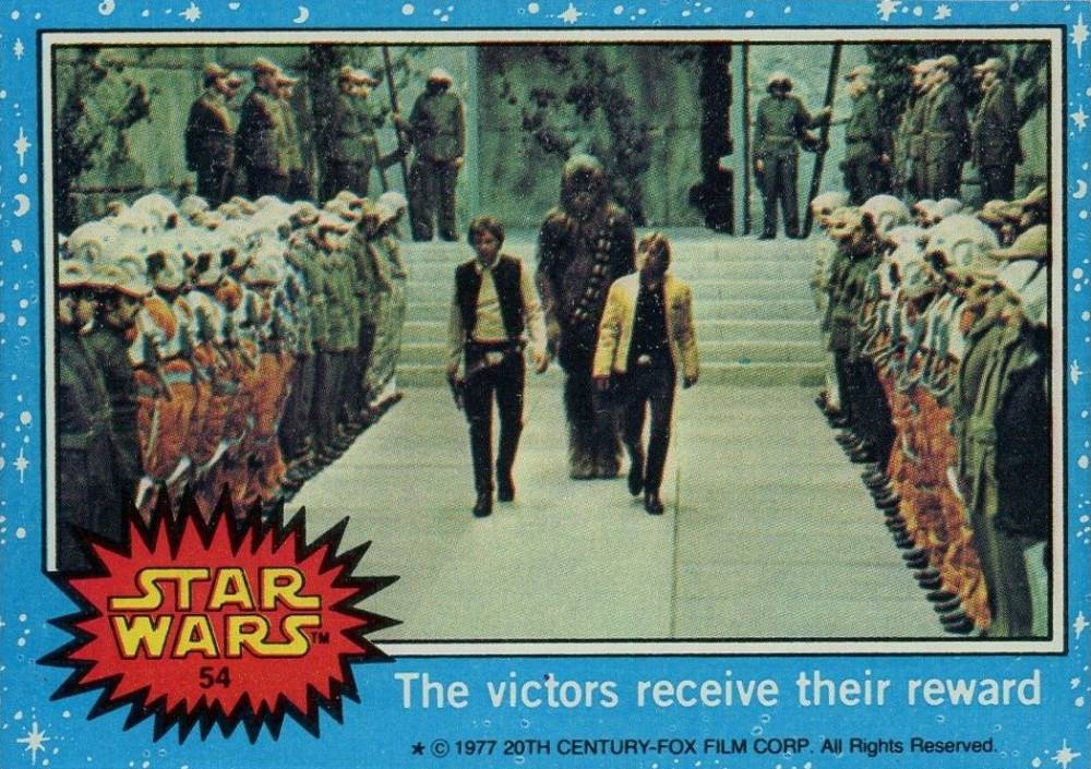 1977 Star Wars The victors receive their reward #54 Non-Sports Card