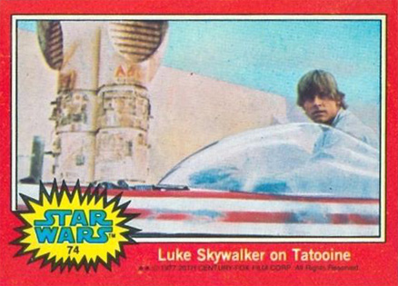 1977 Star Wars Luke Skywalker on Tatooine #74 Non-Sports Card