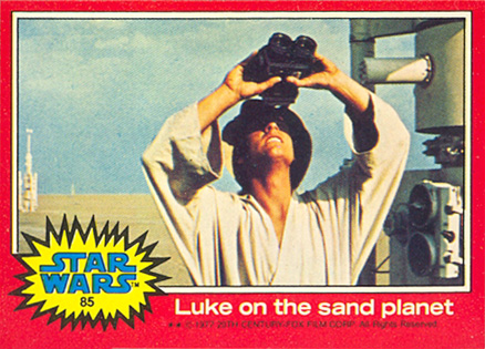 1977 Star Wars Luke on the sand planet #85 Non-Sports Card
