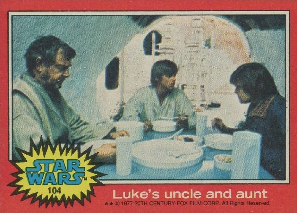 1977 Star Wars Luke's uncle and aunt #104 Non-Sports Card