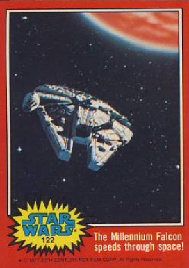 1977 Star Wars The Millennium Falcon speeds through space! #122 Non-Sports Card