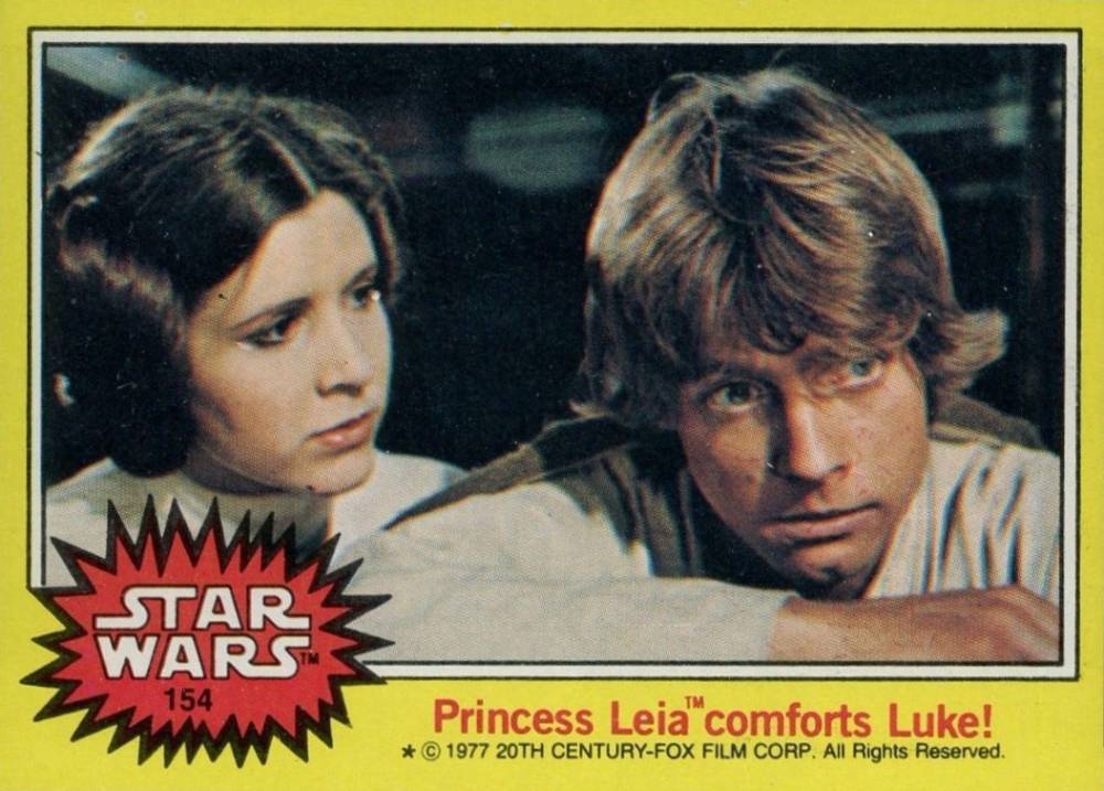 1977 Star Wars Princess Leia comforts Luke! #154 Non-Sports Card