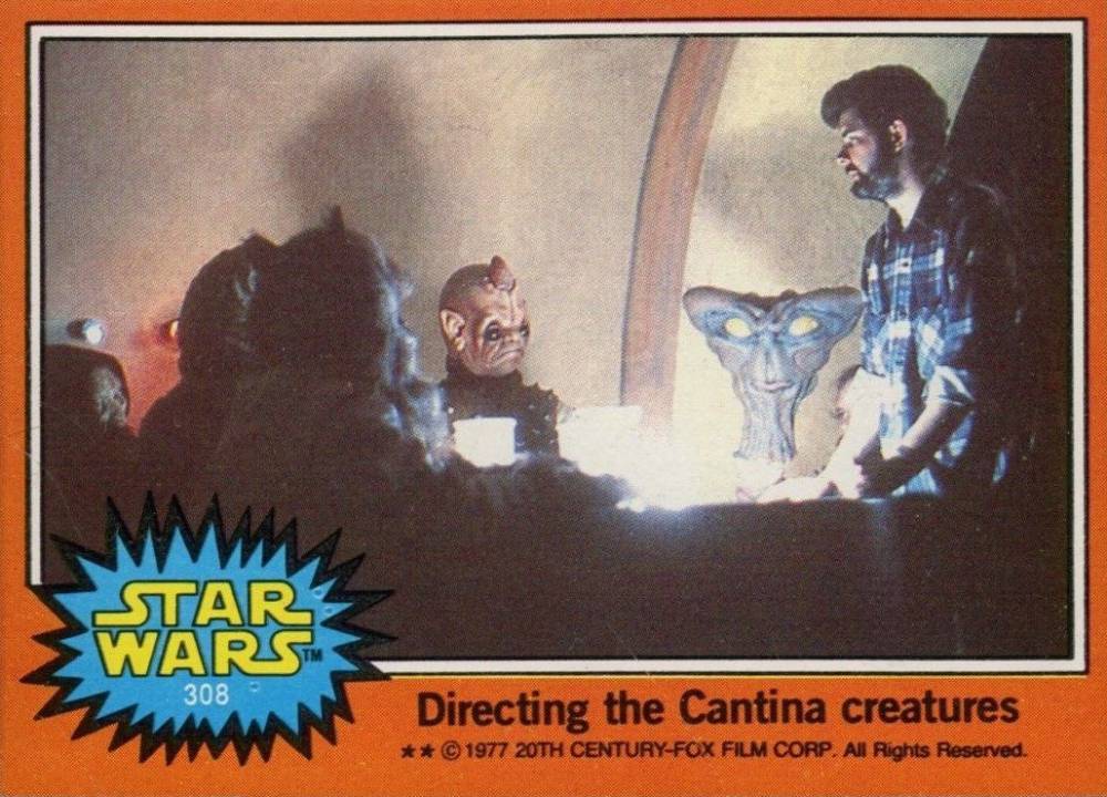 1977 Star Wars Directing the Cantina creatures #308 Non-Sports Card