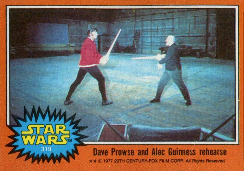 1977 Star Wars Dave Prowse and Alec Guinness rehearse #319 Non-Sports Card