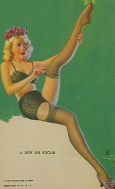 1945 Mutoscope Artist Pin-Up Girls A Run on Sugar # Non-Sports Card